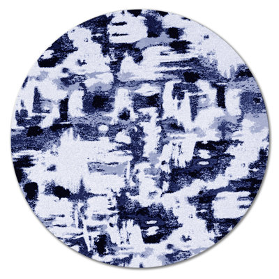 Impression abstraite en bleu classique sur fond blanc II
