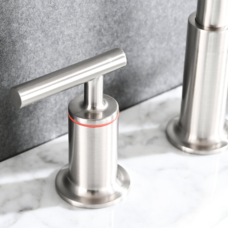 Matte Black Bathroom Faucet 8 In. Widespread With Double Handles And Pop Up Drain - Solid Brass, 360 Swivel, Drip- Ceramic Disc Valves, Flow Spout, 1.5 Gpm, Easy To Install, Rust & Tarnish Brass
