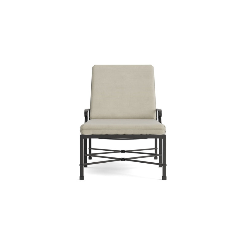 Venetian Outdoor Chaise Lounge, Fusion Clay, Textured Pewter