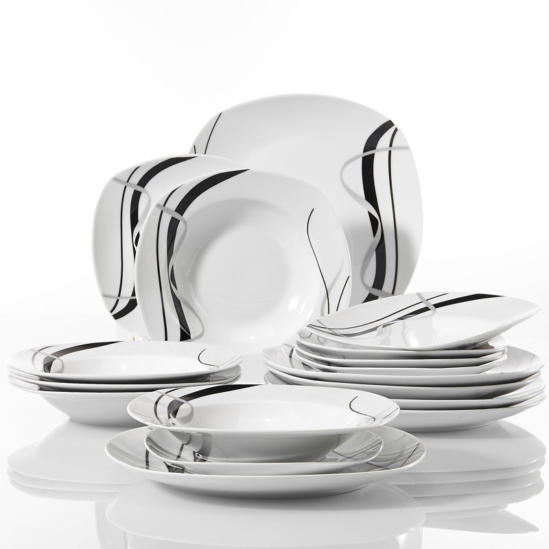 Tomas 18 Piece Porcelain China Dinnerware Set - Service for 6