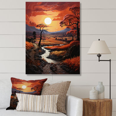 Paysage de campagne cramoisi II - impression