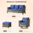 Outdoor Patio Furniture Set-6 Piece High Back Outdoor Furniture Set Sectional Sofa With Wicker Swivel Rocker Patio Chairs,Thick Cushions Ottomans For Porch Balcony Patio Deck-938904685