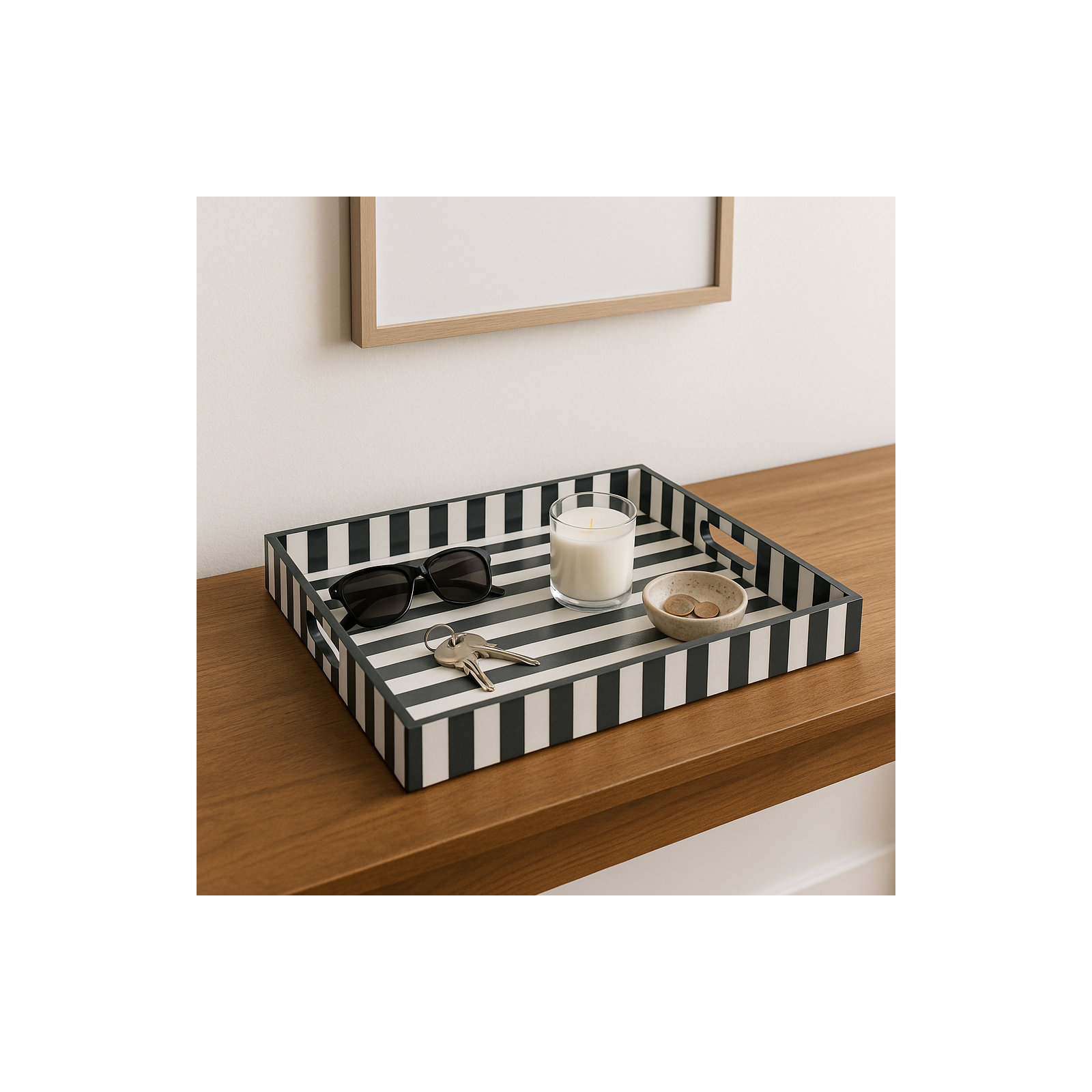 Montauk Stripe Tray , Blue
