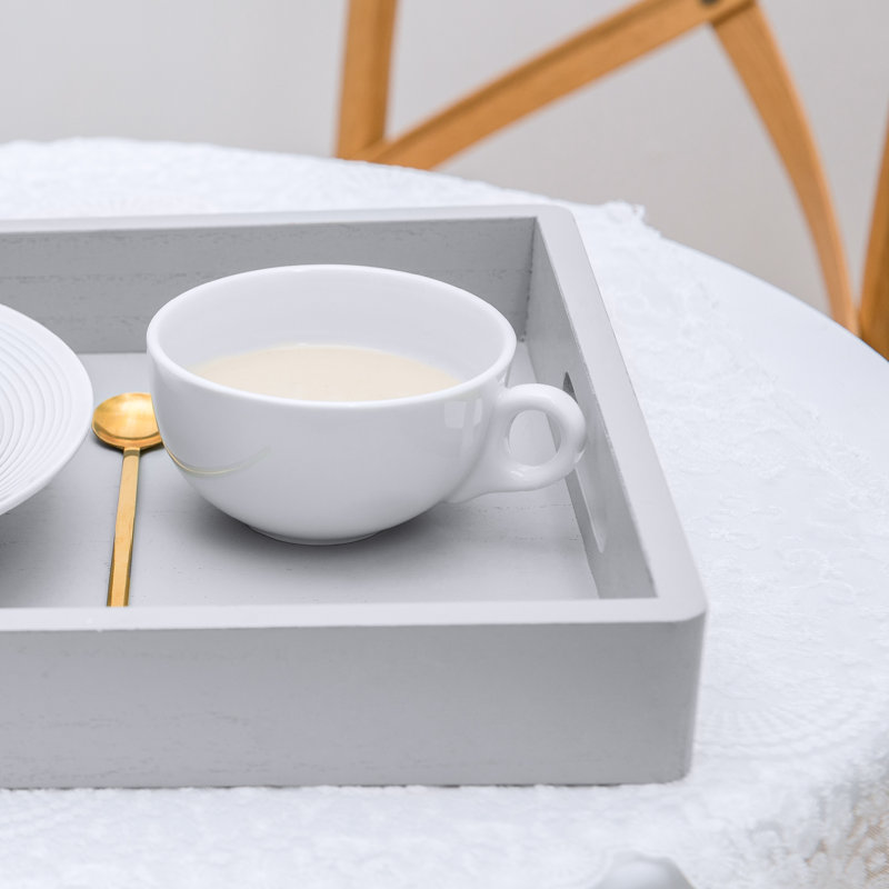 Rectangular Wooden Serving Tray, Grey