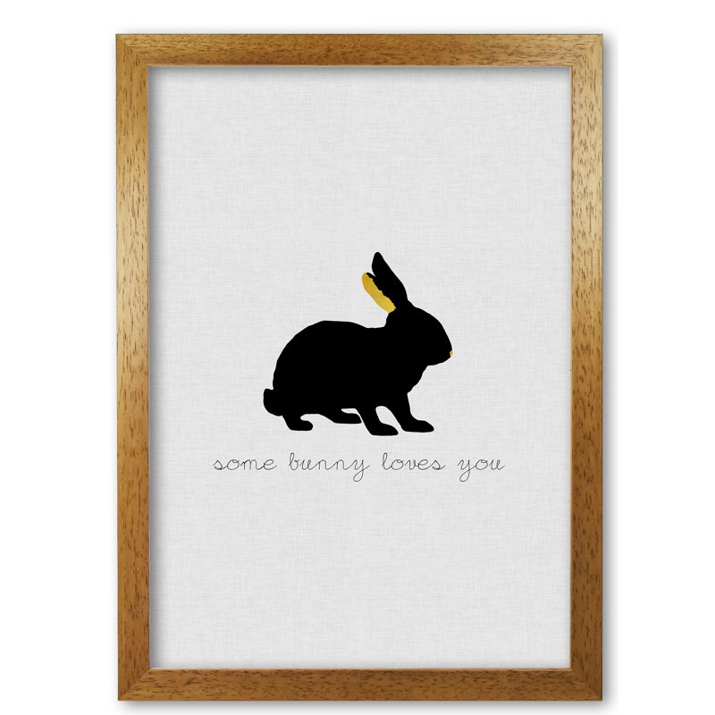 Some Bunny Loves You Animal - Print, Honey Oak Frame, 85 cm H x 60 cm W x 5 cm D