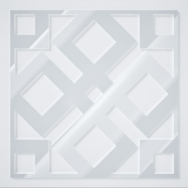 Panneaux muraux décoratifs en acrylique Blendon, moyen, l 15 3/8 po x H 15 3/8 po x T 1/8 po, blanc, Blanc