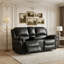 Causeuse inclinable avec console centrale 73,2 po en similicuir respirant-116984913