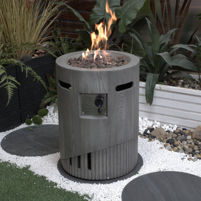 Approved Outdoor Fire Pit, 32000 , 20 Inch Round With Lava Stones & Cover Burner Fireplace, Extras