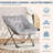 2 Pack Comfy Chairs for Adults, XL Faux Fur Folding Lounge Chairs for Bedroom, Living Room, Dorm, Reading, Gray