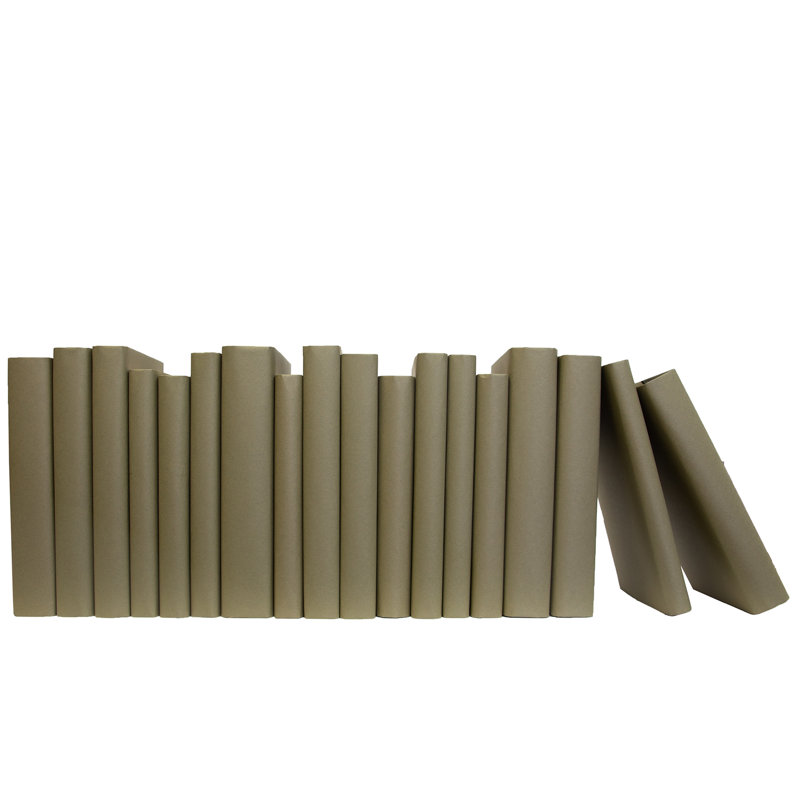 Decorative Books - Olive Paper Wrapped Books - Green Books By The Foot