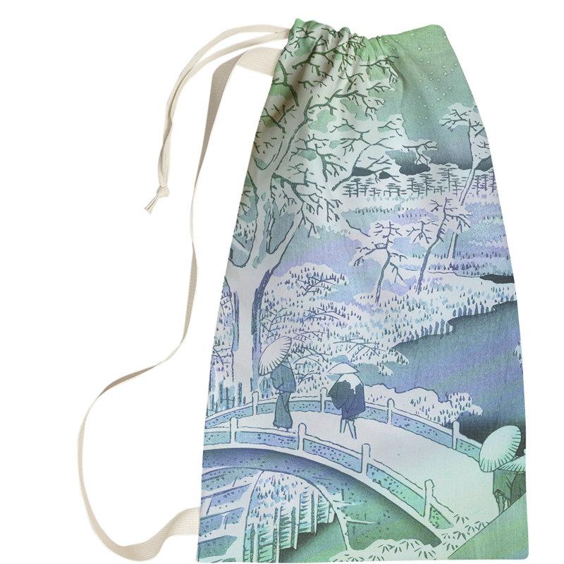 Macintyre Fabric Laundry Bag with Handles, Large (76.5" H x 29.5" W x 1.5" D), Green