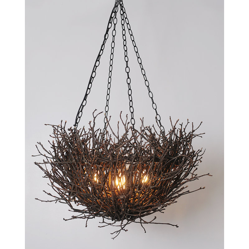 Torres 5 - Light Wood Dimmable Geometric Chandelier