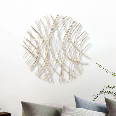 Metal Circle Abstract Hanging Dimensional Sculpture