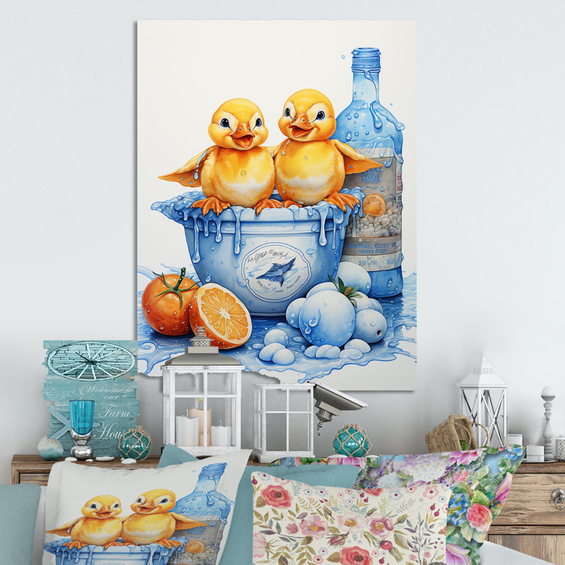 Laundry Dancing Duck Detergent 1 - Art mural en métal, H 20 po x l 12 po x P 1 po