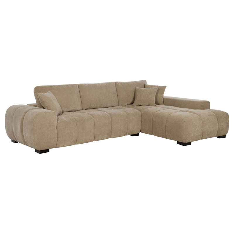Canapé modulaire Kemp, Polyester brun clair