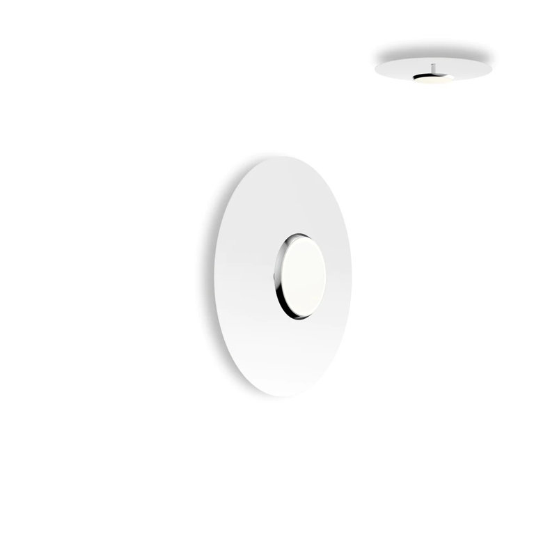 Sky Flush Dome, 18" H x 18" W x 4" D, White, Polished Aluminum