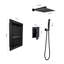 Douche en laiton et acier inoxydable en noir mat pour une salle de bain relaxante avec douches