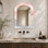 Miroir mural Coastal - Blush Tide Glow II, impression métallique