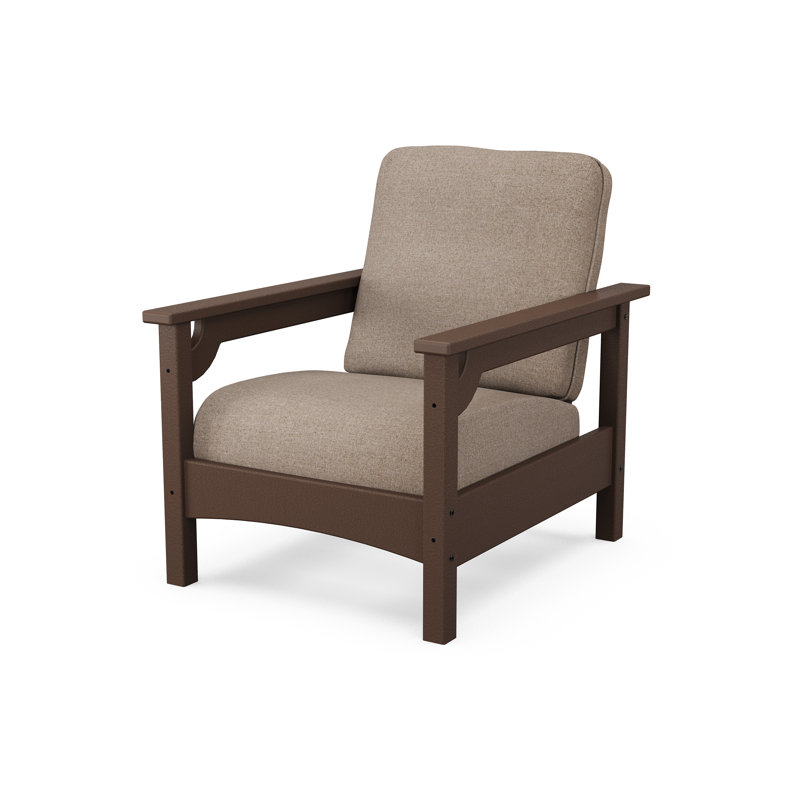 Club Chair, Spiced Burlap, Mahogany