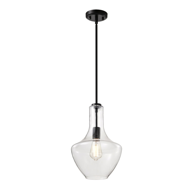 Luminaire suspendu à 1 lumière Raith, Noir mat