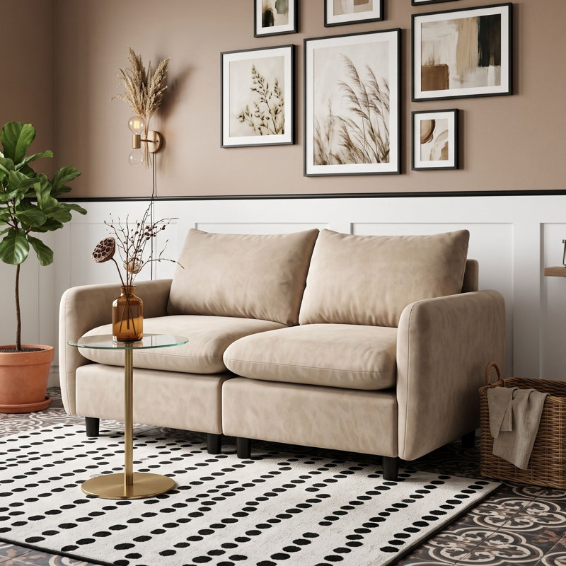 Upholstered 69 " Fabric Loveseat, Nomade