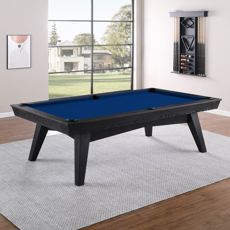 Table de billard sans ardoise ModArt, 7 pi, Bleu royal, Bois de frêne noir