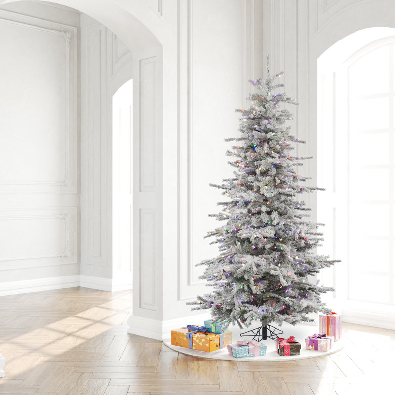 Sierra Flocked Fir Artificial Christmas Tree with Multicolored Light, 4.5' H