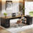 85.8" L-Shaped Executive Desk with File Drawers-2098728680