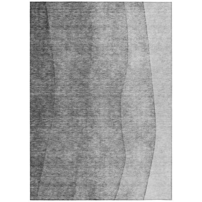 Tapis gris anthracite lavable pour l'extérieur 5 pi x 8 pi