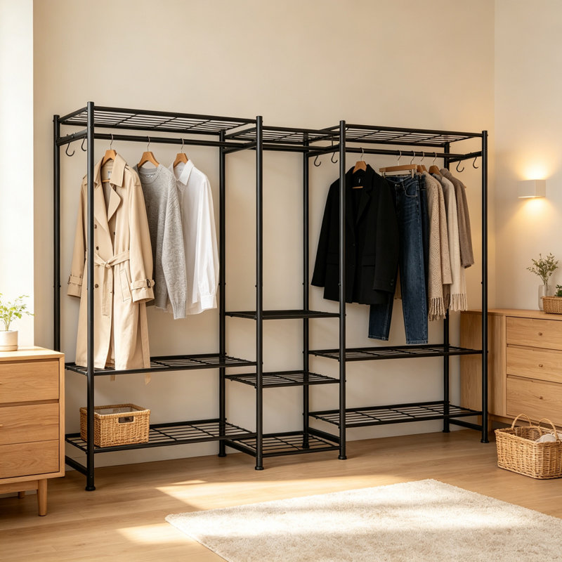 157.1cm Adjustable Portable Wardrobe