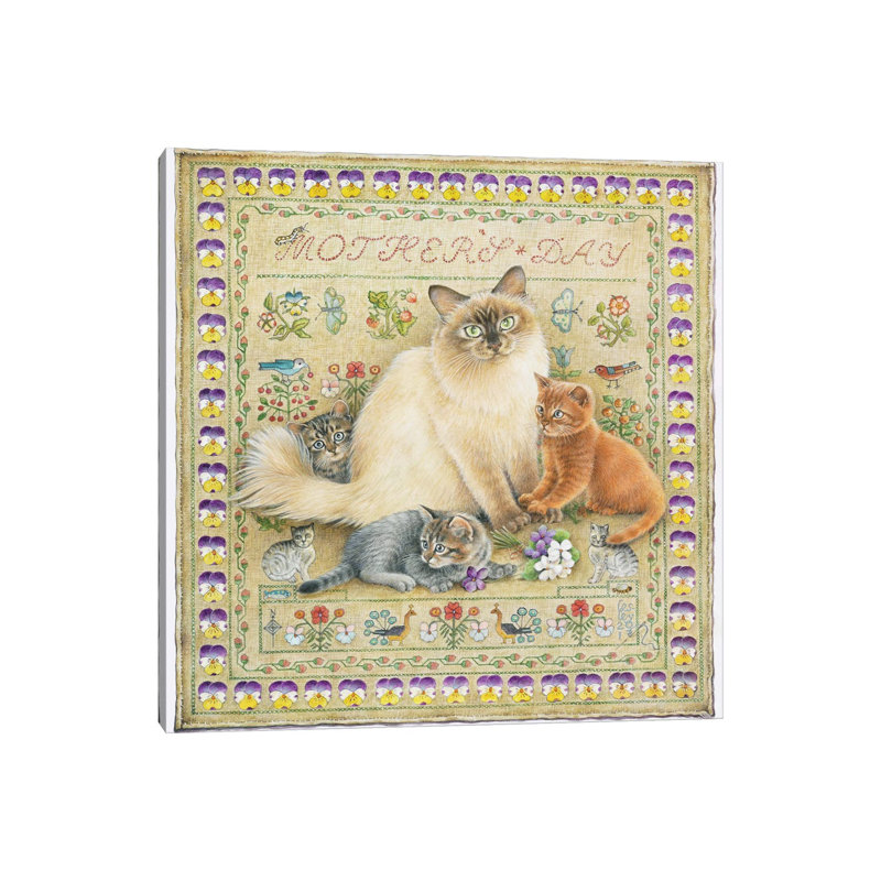 Mother's Day With Odette And Her Kittens by Ivory Cats - Wrapped Canvas Gallery-Wrapped Canvas Giclée