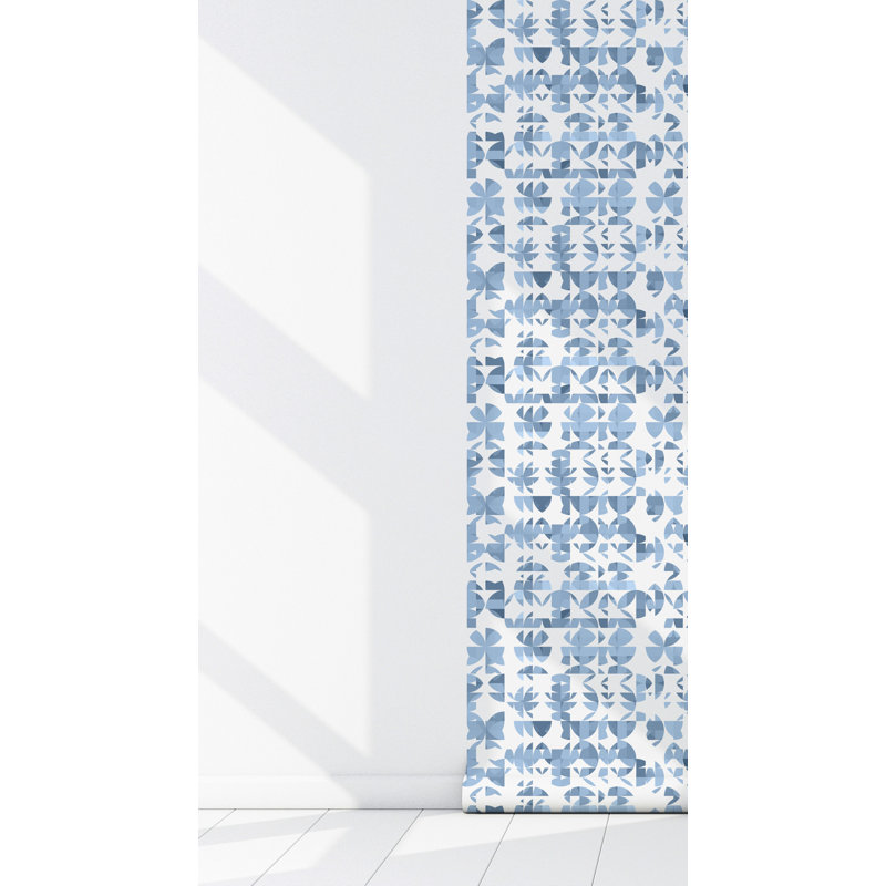 Panneau de papier peint Succulent, Bleu, L 2 pi x L 4 pi