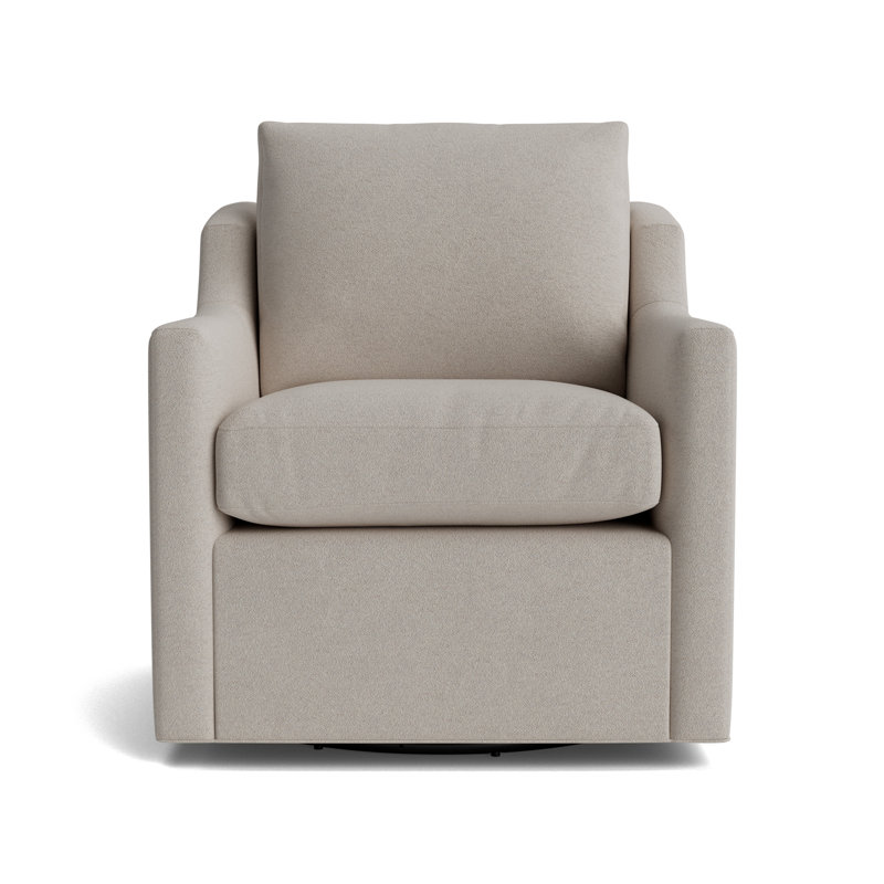 Gigi No Skirt Full Swivel Chair, Performance Boucle - Dove Gray