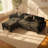 Urban Ins 109.4" W x 67.3" D x 35" H Dark Gray Boucle Convertible 3-Seater Sectional Sofa with Ottoman-1174135217-1174135230-1174135216