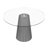  Mekisha 47.24" Round Tempered Glass Dining Table Modern Gray Mirrored Base