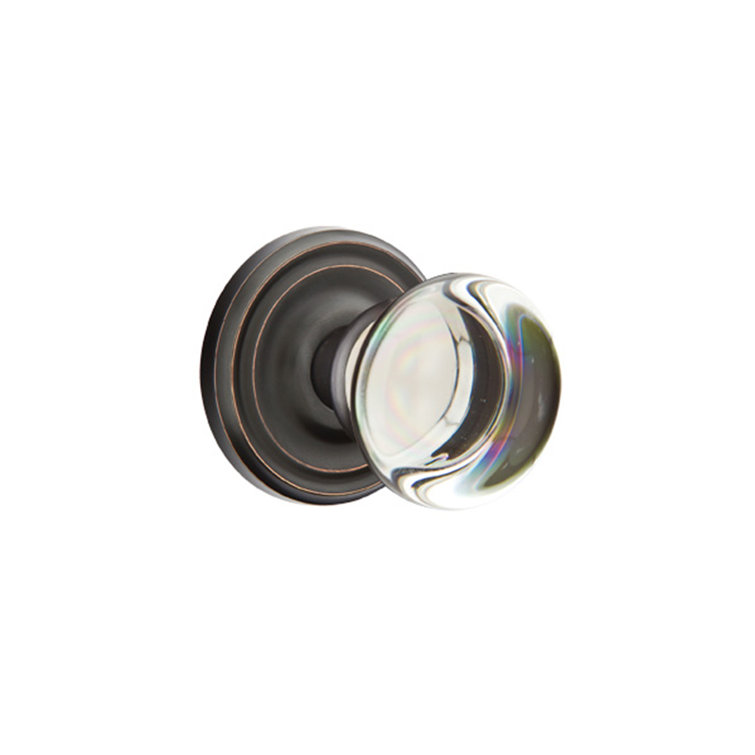 Privacy Providence Crystal Clear Knob with Regular Rose