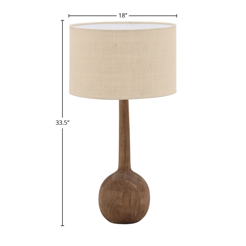 Noa Mango Wood Table Lamp with Jute Shade