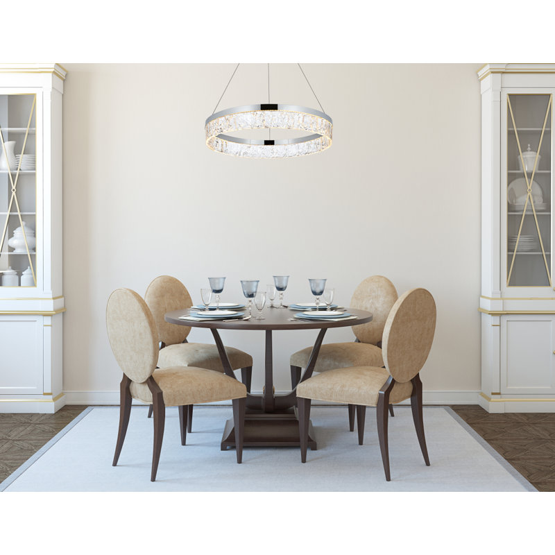 Lustre rond / ovale à DEL Yiannis, Chrome