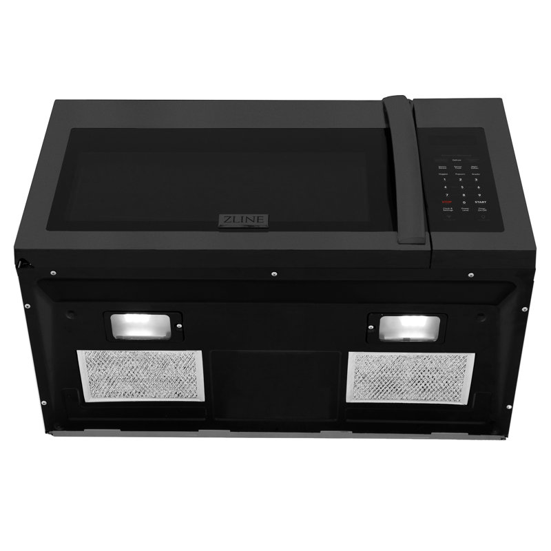 ZLINE Kitchen and Bath Black Studio 30" 1.5 cu ft. 900 - Watt Convertible Convection Over-The-Range Microwave with Sensor Cooking