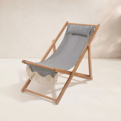 Folding Deck Chair with Cushion