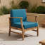 Ensemble de 2 fauteuils club d'extérieur en bois d'acacia avec coussins résistants à l'eau et panneau à lattes pour patio-133571978