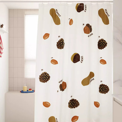 Rideau de douche en polyester avec crochets