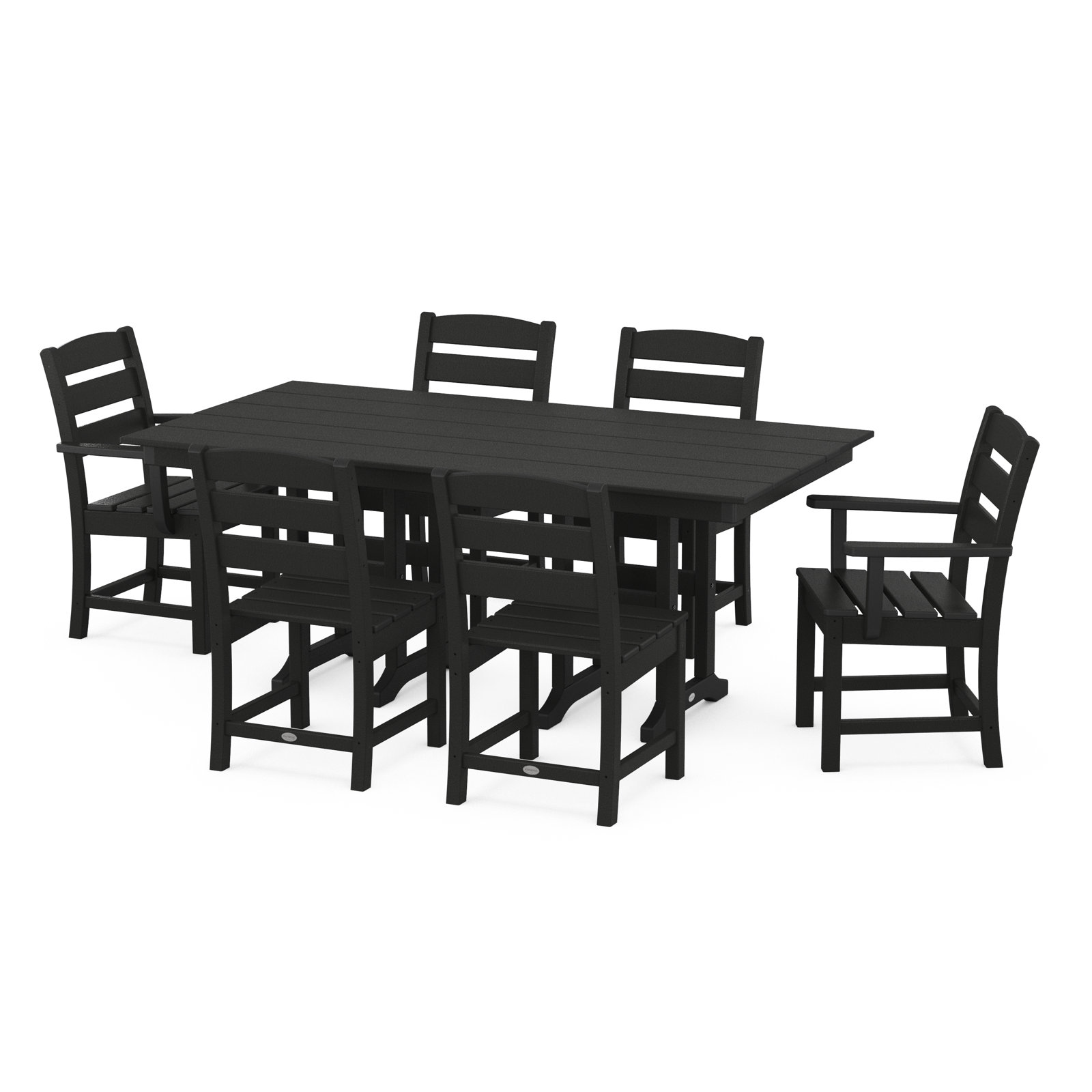 POLYWOOD® Lakeside 72" Patio Dining Set, Black