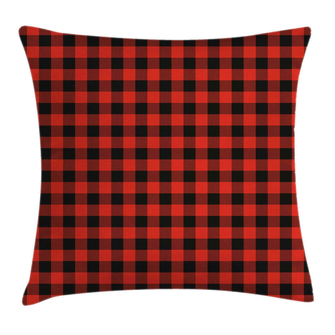 Kissenbezug, Retro Lumberjack Buffalo, Plaid, Orange Schwarz