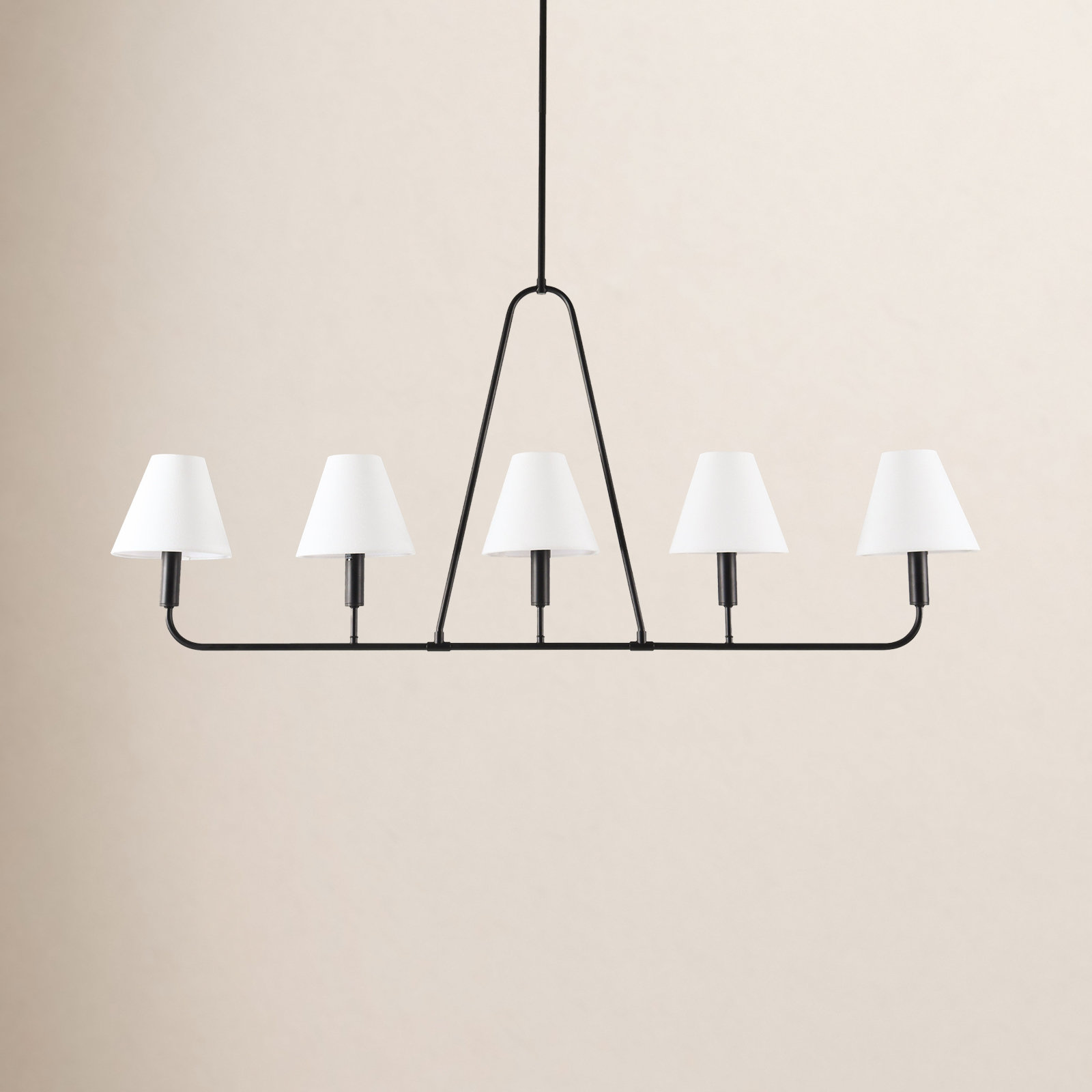 Iron 5-Light Chandelier, Matte Black