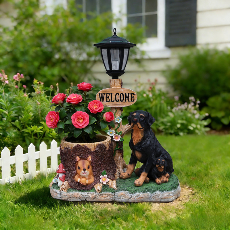 Statue jardinière Rottweiler