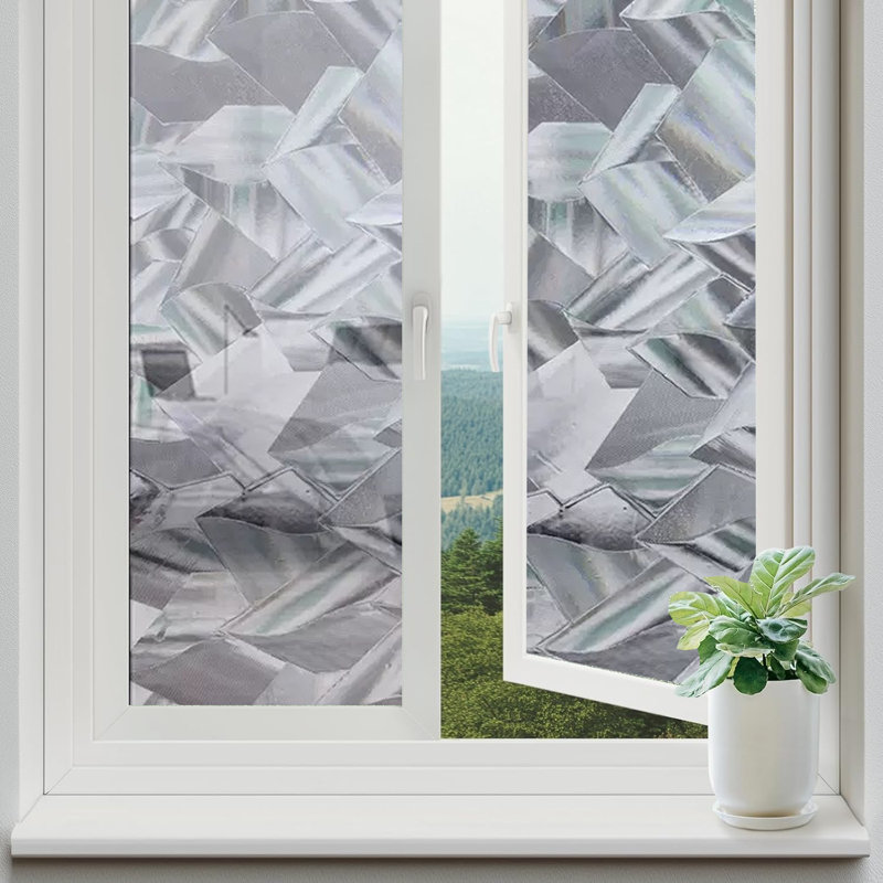 Film de fenêtre d'intimité givré 5 pièces, décorations adhésives statiques amovibles pour porte de fenêtre en verre, 17,7 po x 39,3 po