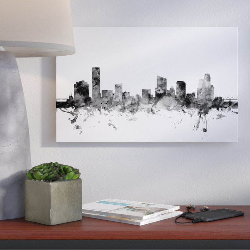« grand rapids mi horizon », impression sur toile tendue, H 12 po x l 19 po x P 2 po