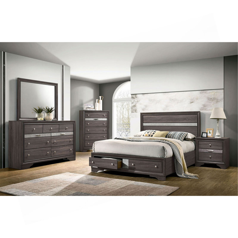 Commode et commode à bijoux cachée style contemporain 1Pc, Gris