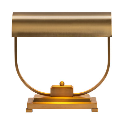 Lampe de table 15,5 "en métal avec abat-jour en laiton
